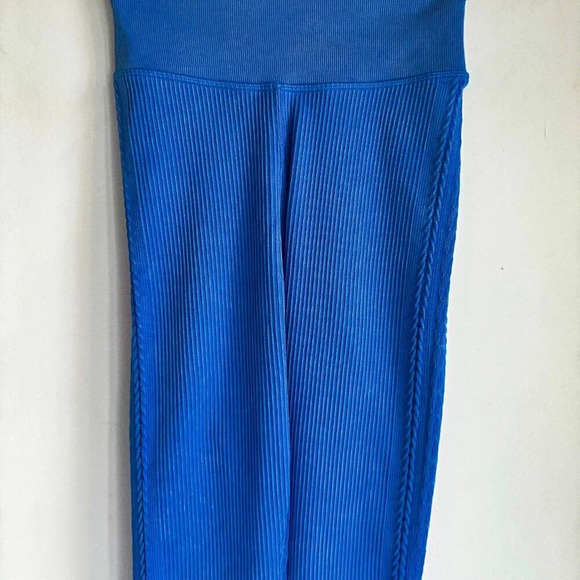 Offline by Aerie Seamless 7/8 Ribbed Leggings Blue Side Braided Detail S - Picture 6 of 13